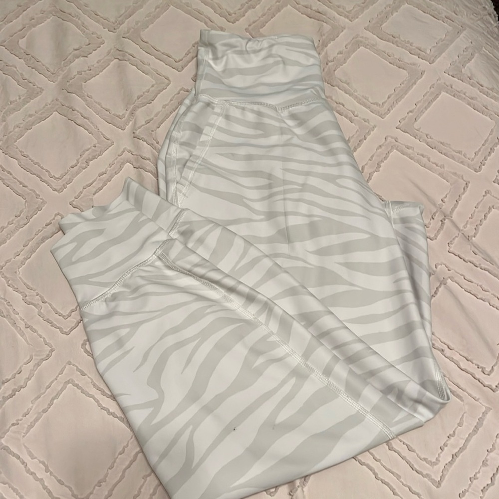 White Zebra print Old Navy joggers